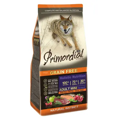 Hundefutter fr kleine Rassen Primordial Grain Free (Forelle & Ente) 2 Kg |  OOGarden.de