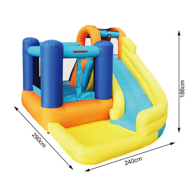 Grand Château Gonflable Ballsea Avec Souffleur – Structure 488x240x190 Cm, Toboggan Et Zone De Saut, Intérieur/extérieur