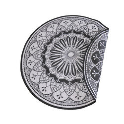 Tapis d'extérieur mandala en polypropylène ABEL - Diam 180 cm - Noir - OOGarden