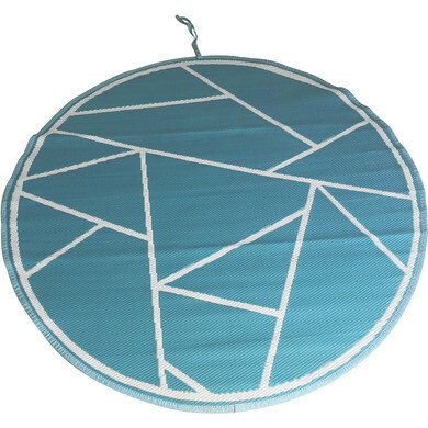 Tapis d'extérieur rond diamètre 180 cm graphique LENAS - OOGarden