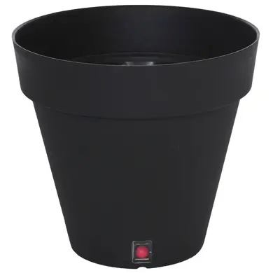 Runder Blumentopf LOFT mit Wasserspeicher Durchmesser 50 cm schwarz |  OOGarden.de