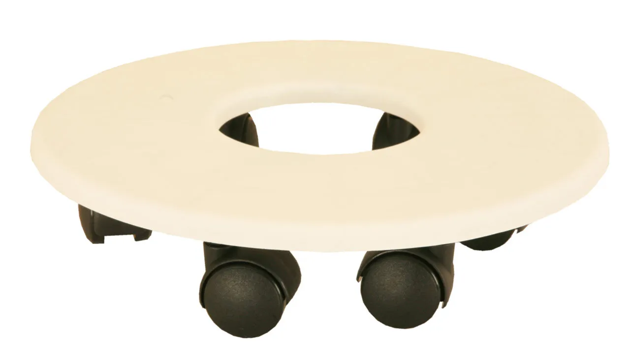 Support roulant encastrable blanc diamètre 19 cm 4 roulettes