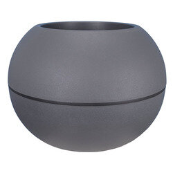 Pot rond GRANIT BOULE - D40cm - 18L- Anthracite - RIVIERA