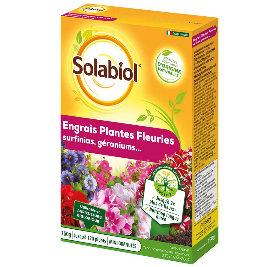 Engrais gÃ©raniums plantes fleuries UAB 750g