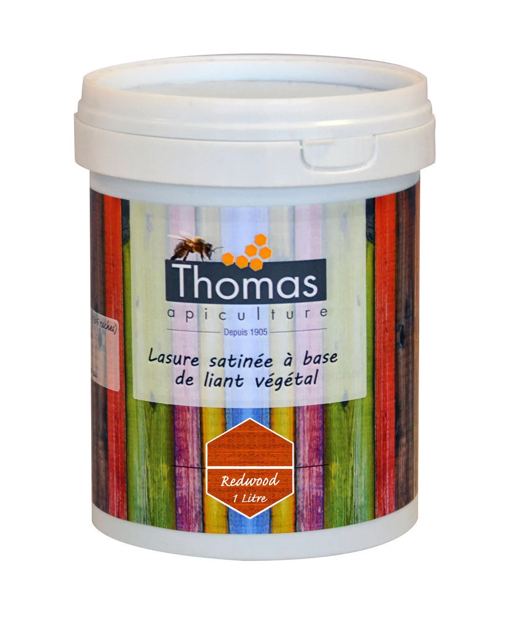 Lasure satinÃ©e Ã  base vÃ©gÃ©tale couleur Redwood   1L