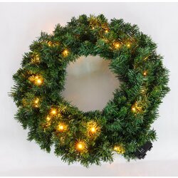 Couronne de noël artificielle 30 LED Diamètre 60 cm ROSLEV - OOGarden