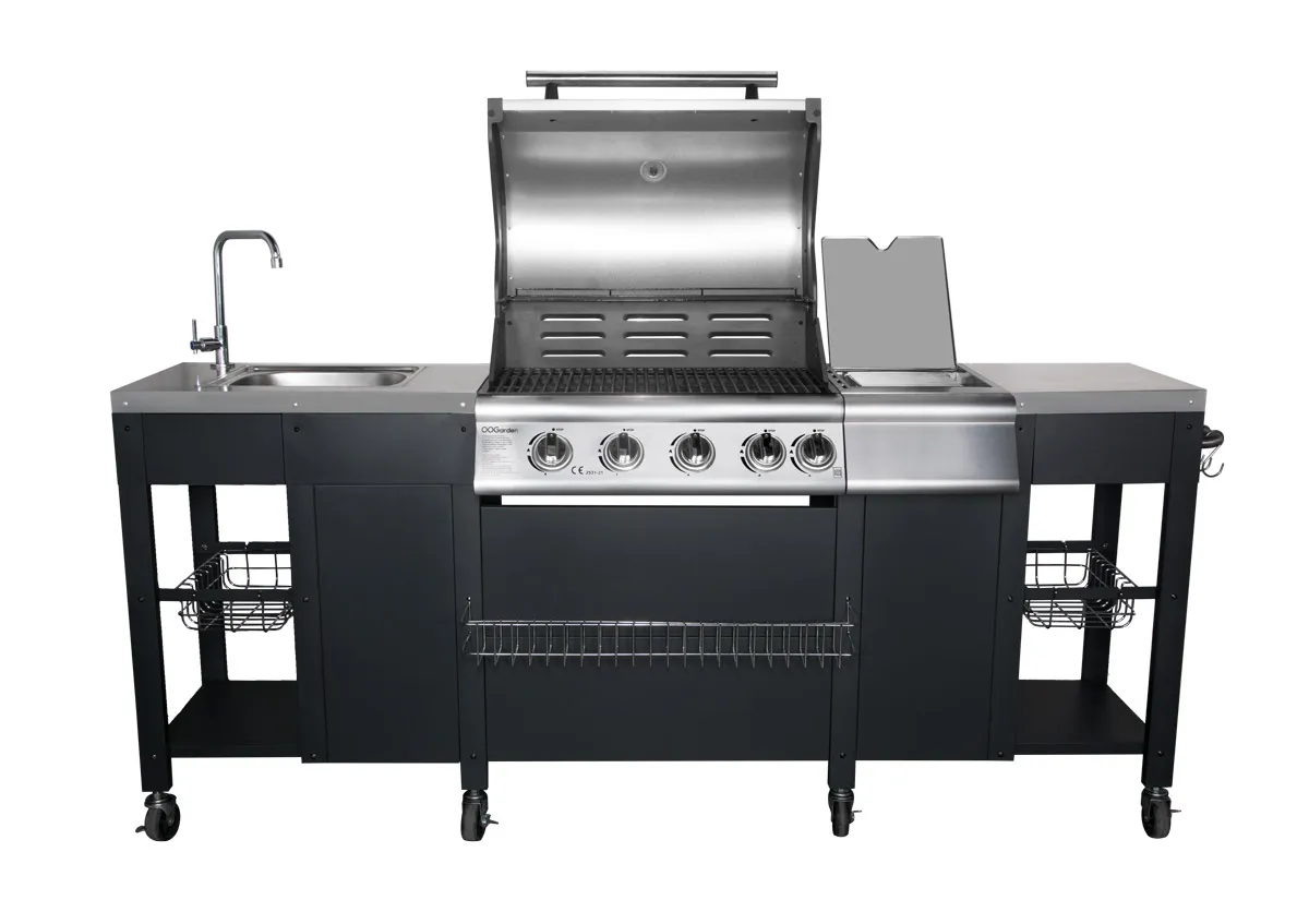 Cuisine extÃ©rieure avec barbecue Ã  gaz 4 feux et rÃ©chaud  KANSAS