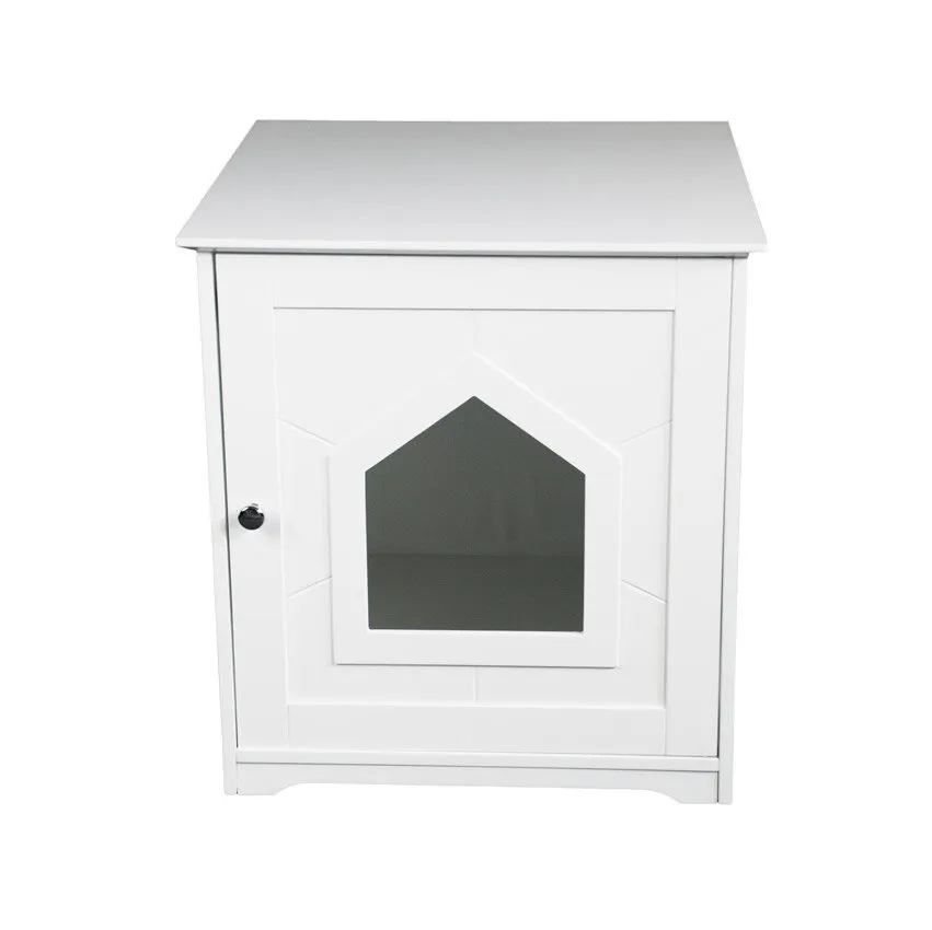Maison de toilette design multi usages pour chat entrée forme maison