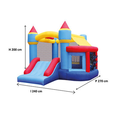 Château Gonflable Enfant Avec 2 Toboggans - Pataugeoire Et Canon à Eau