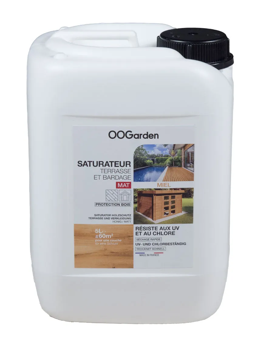 Saturateur bois extÃ©rieur 5L (lames terrasse, chalets, bardage)   Miel