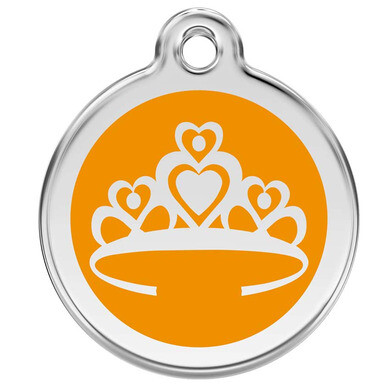 Médaille d'identification pour animaux couronne orange taille s