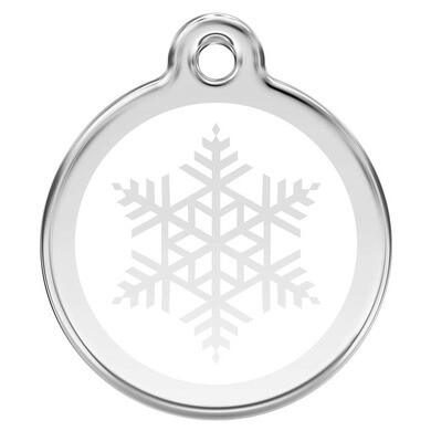 Médaille d'identification pour animaux flocon de neige taille l