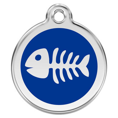 Médaille d'identification pour animaux arrête bleu foncé taille l