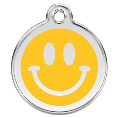 Médaille d'identification pour animaux smiley taille l