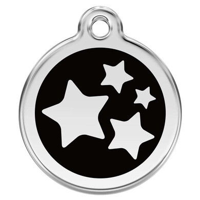 Médaille d'identification pour animaux etoile noir taille l