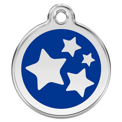 Médaille d'identification pour animaux etoile bleu foncé taille m