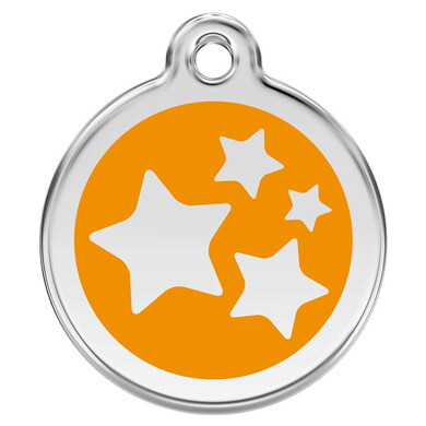 Médaille d'identification pour animaux etoile orange taille l