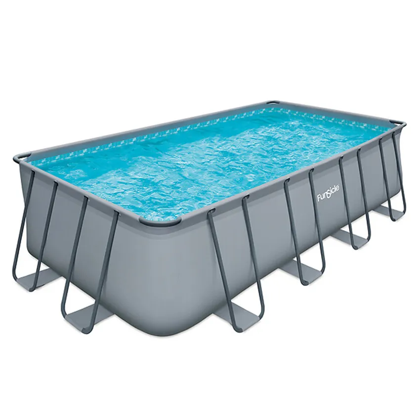 Piscine Tubulaire Grise 7,32 x 3,66 x 1,32 m Filtre à cartouche