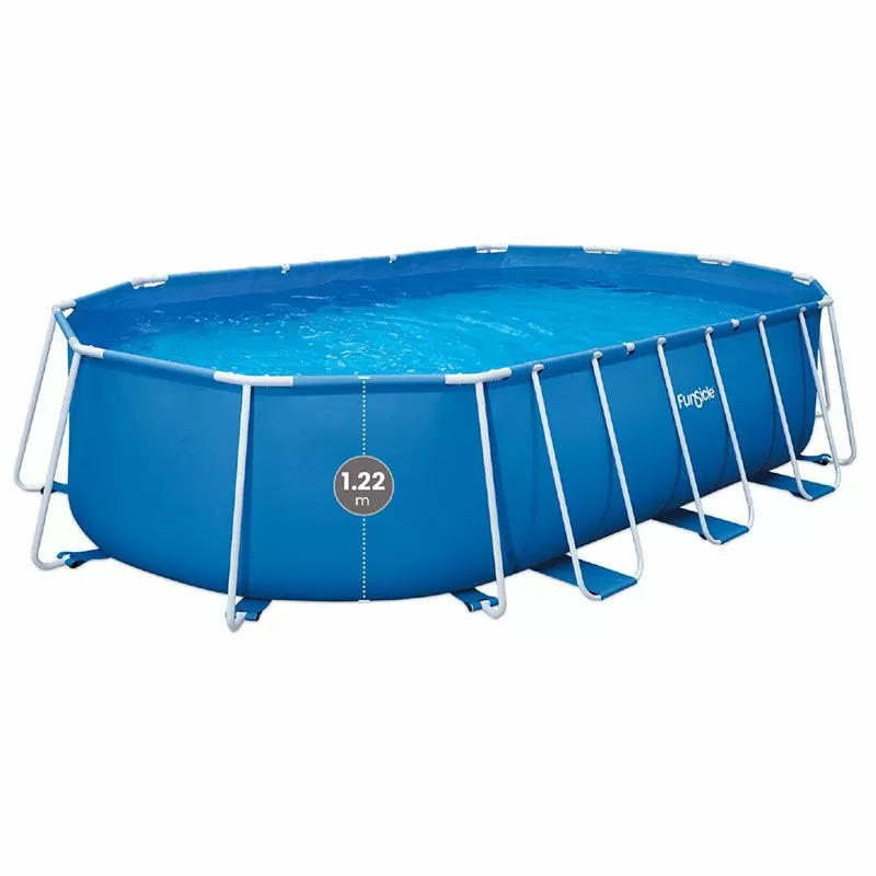 Piscine Tubulaire Bleue 6,10x3,66x1,22 m - Grand Format et Robustesse