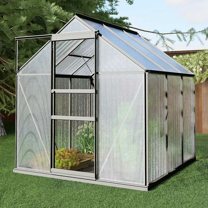 Serre de Jardin Polycarbonate 3,6 m² avec Base Structure Aluminium