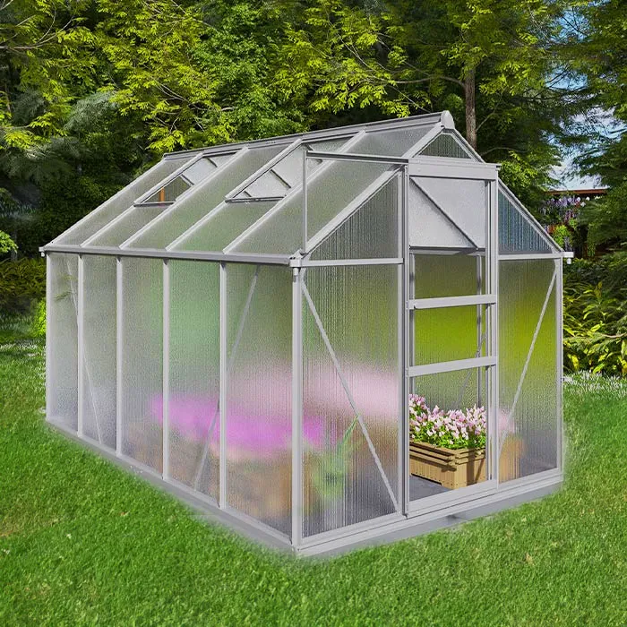 Serre de Jardin Polycarbonate 6 mÂ² avec Base   Structure Aluminium