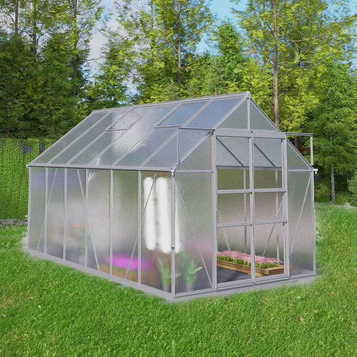 Serre de Jardin Polycarbonate 8,6 mÂ² avec Base   Structure Aluminium