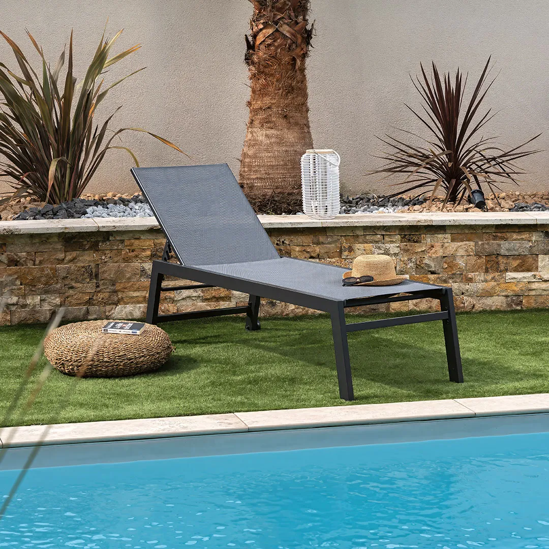 Bain de Soleil SYMI aluminium textilene anthracite