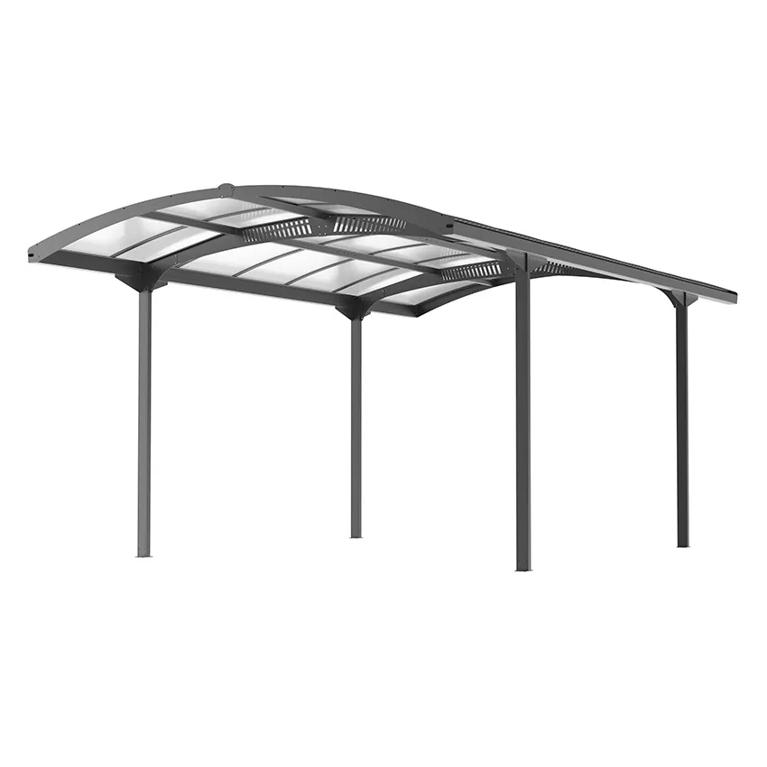 Carport en aluminium avec toit arrondi 518 x 305 x 225 cm