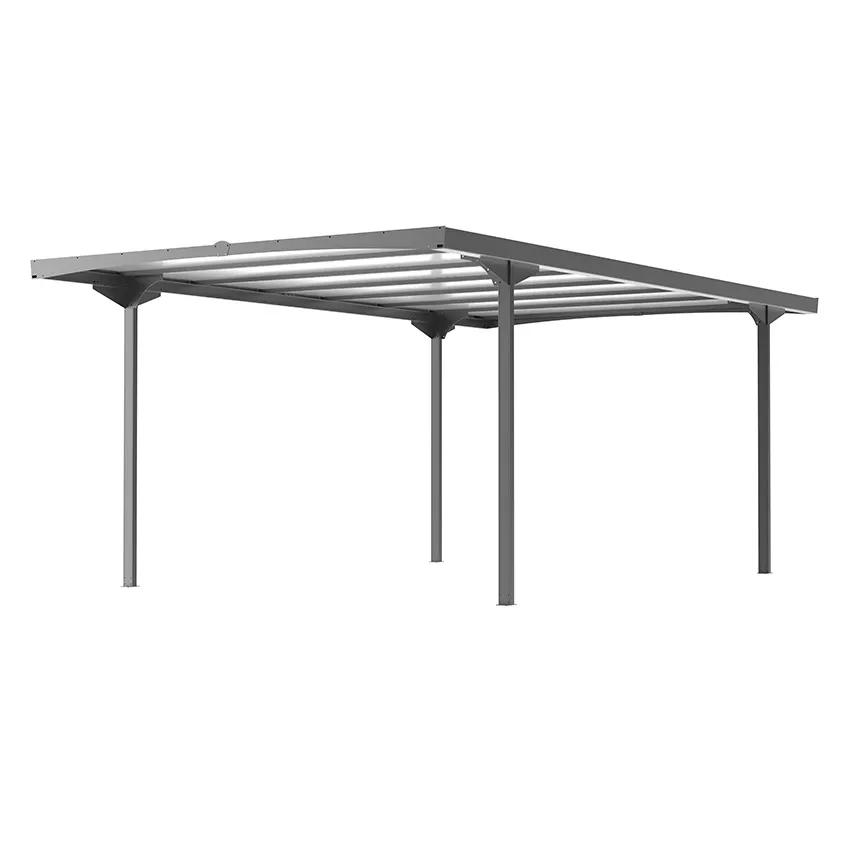 Carport en aluminium avec toit plat 518 x 305 x 207 cm
