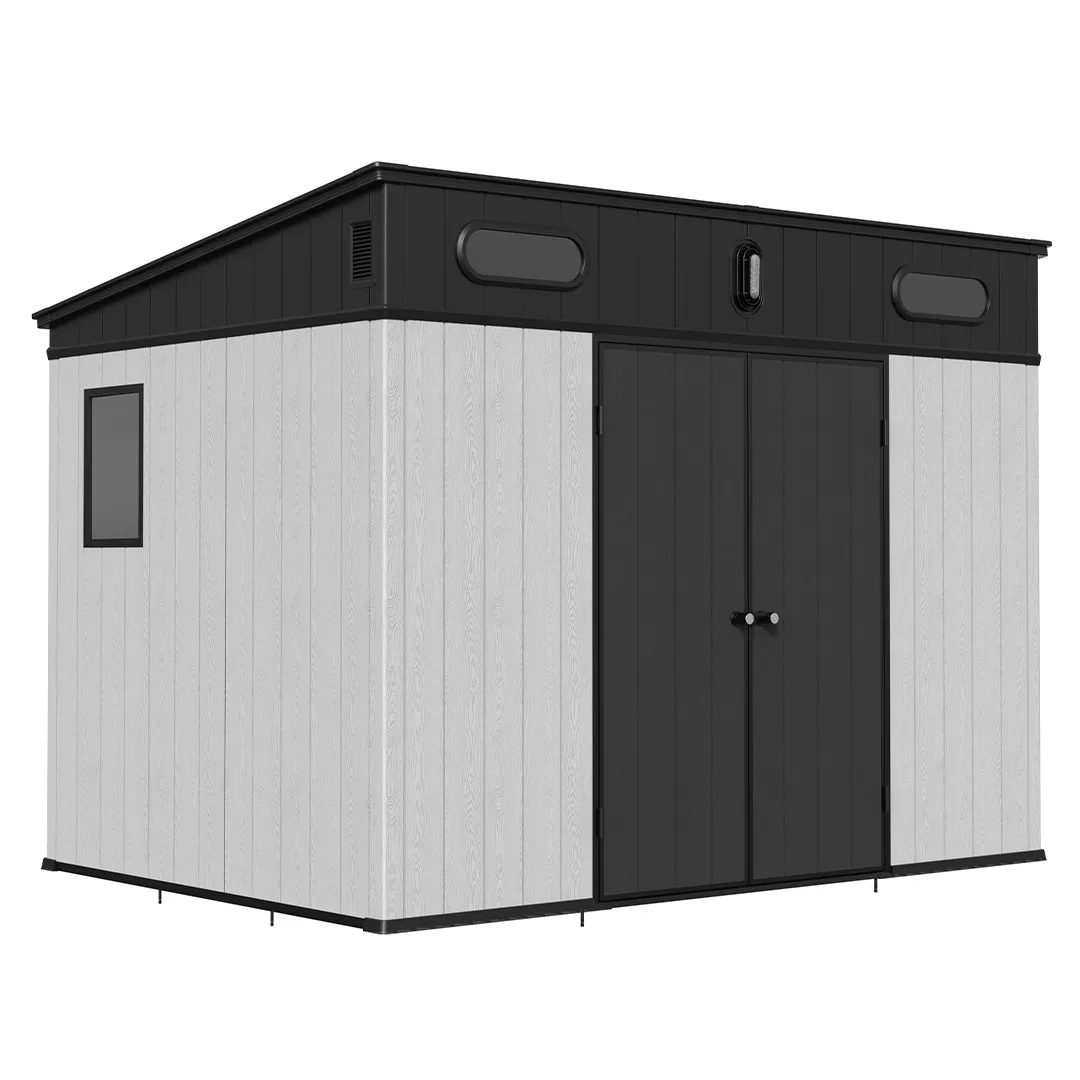 Abri de jardin en rÃ©sine toit plat 6,4mÂ²   STRATFORD   gris