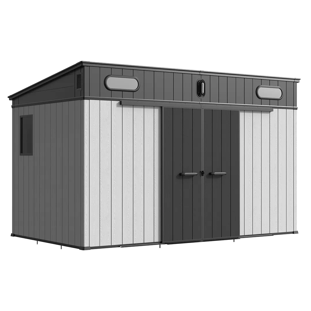 Abri de jardin en rÃ©sine toit plat 7,73mÂ²   STRATFORD   gris