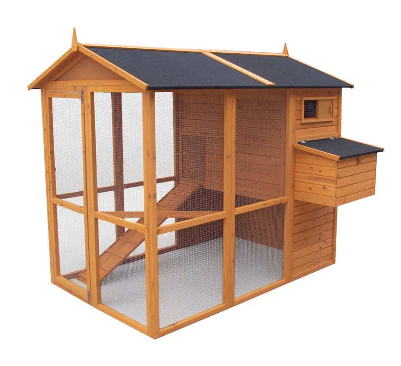 Poulailler en Bois avec Enclos Chicken Duplex Jusqu'Ã 8 poules