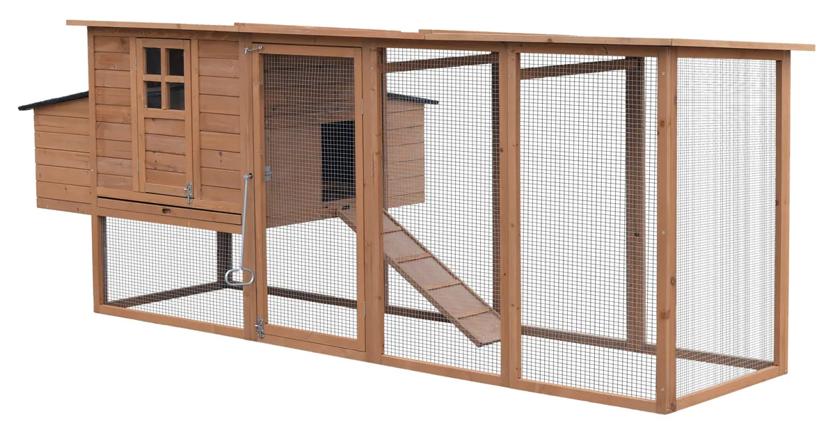 Poulailler en Bois avec Enclos Cottage XL Brun pour 5 Ã 6 poules