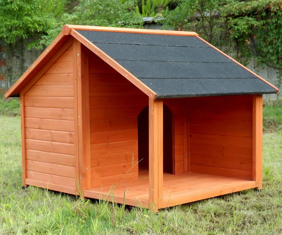 Niche en Bois et Terrasse Couverte intÃ©grÃ©e Pour Chien   Taille L