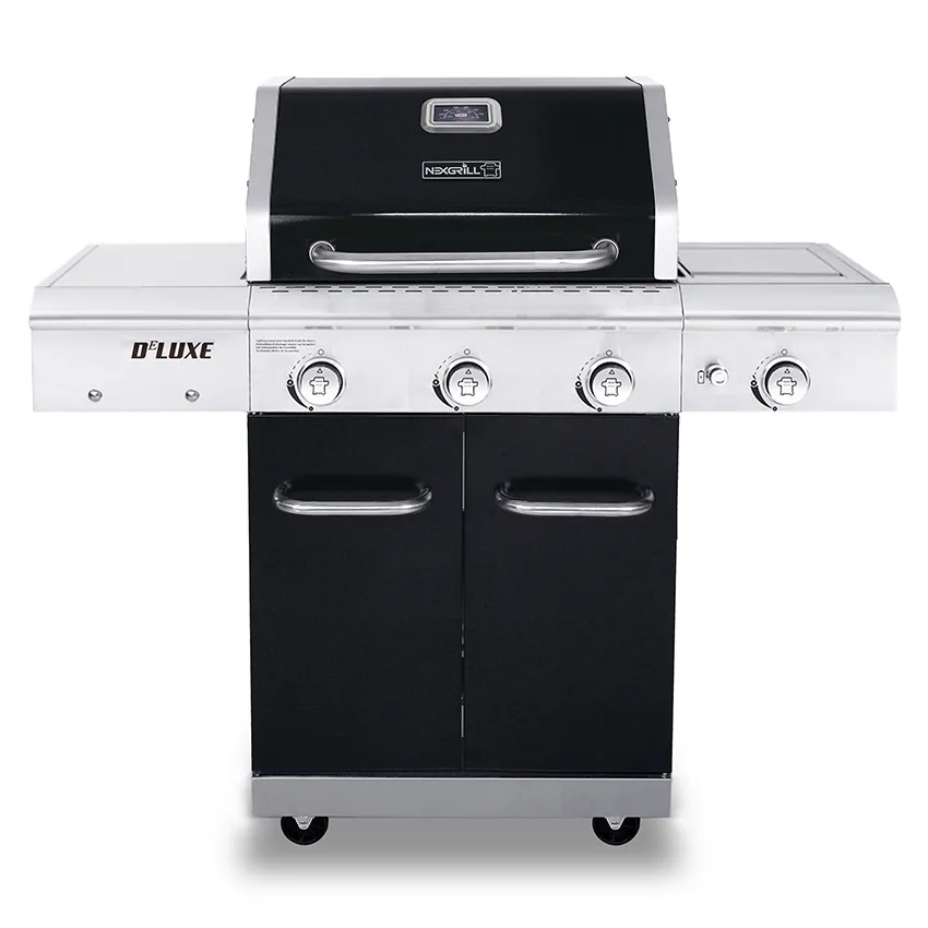 Barbecue gaz DeLuxe   3 feux et brÃ»leur latÃ©ral