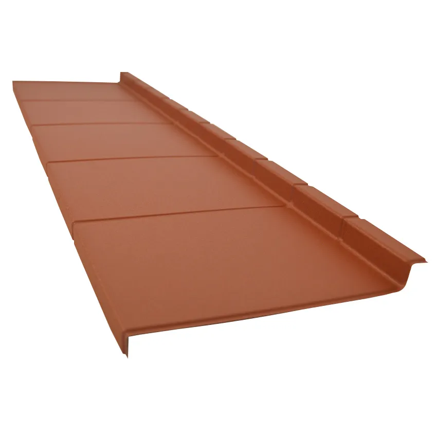 Panneau tuile brun cuivré 120 cm x 32 cm acier galvanisé 0,38m²