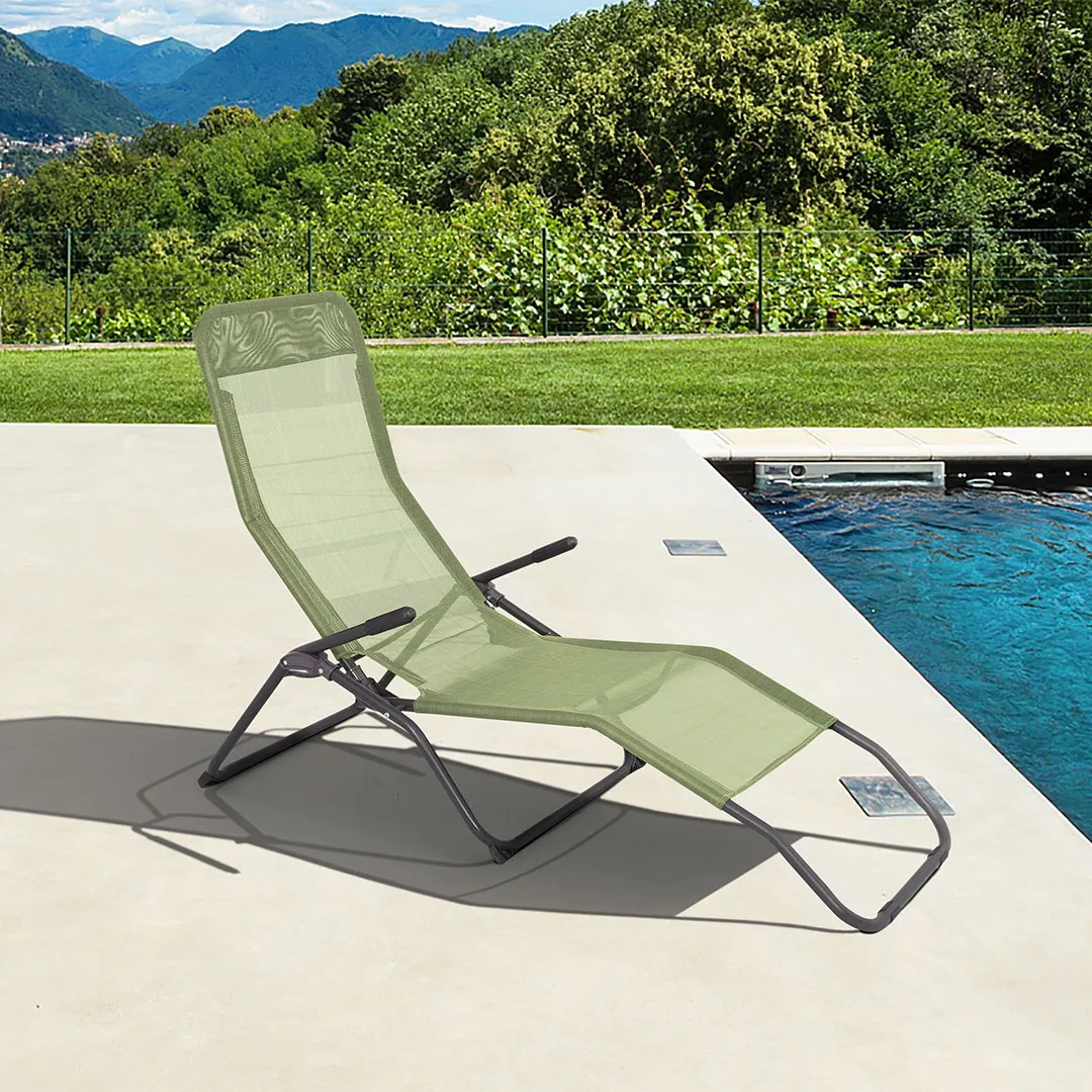 Bain de Soleil EASY en Acier et Textilène Coloris Vert