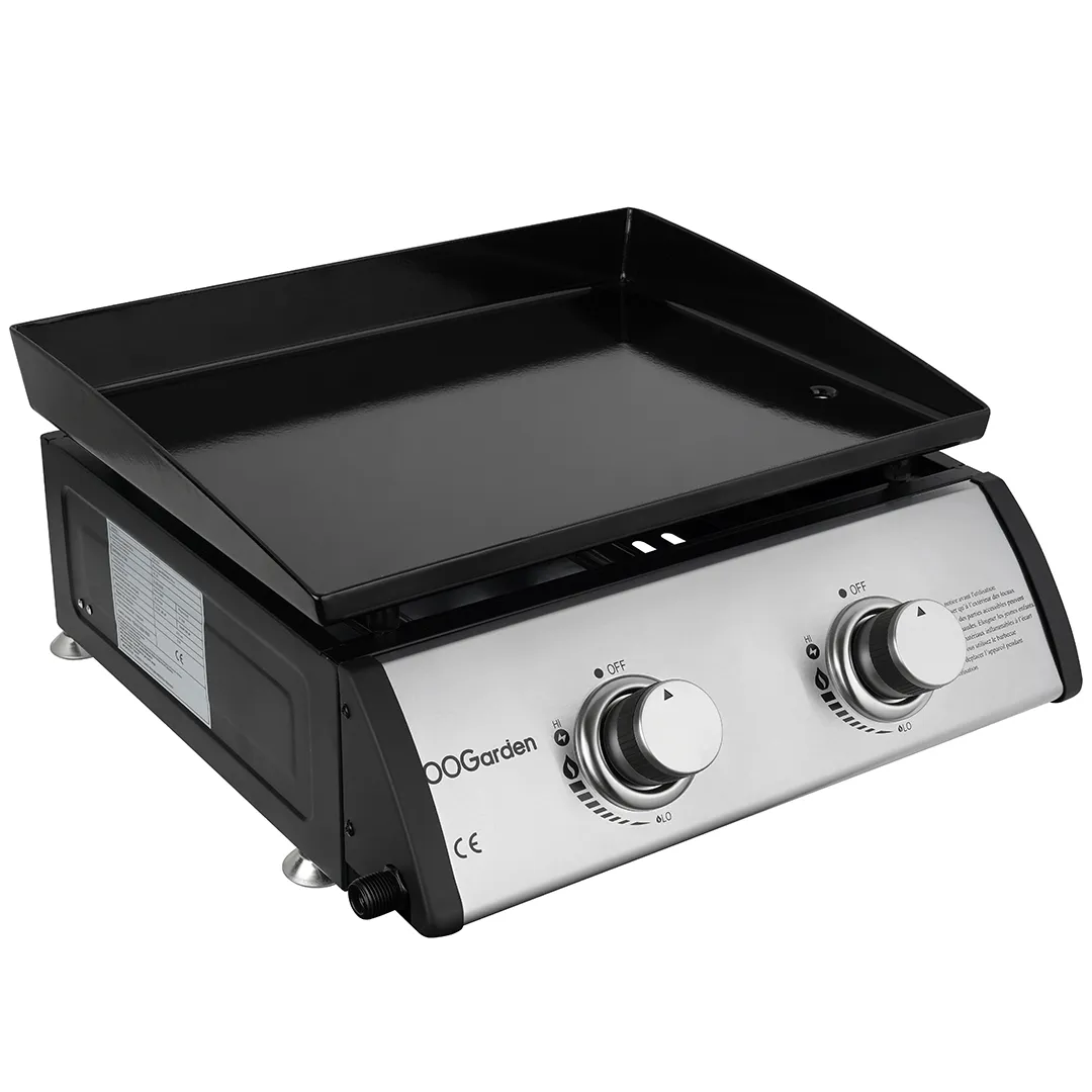 Plancha Ã  Gaz 2 BrÃ»leurs NEBRASKA- Surface de Cuisson en Acier ÃmaillÃ©