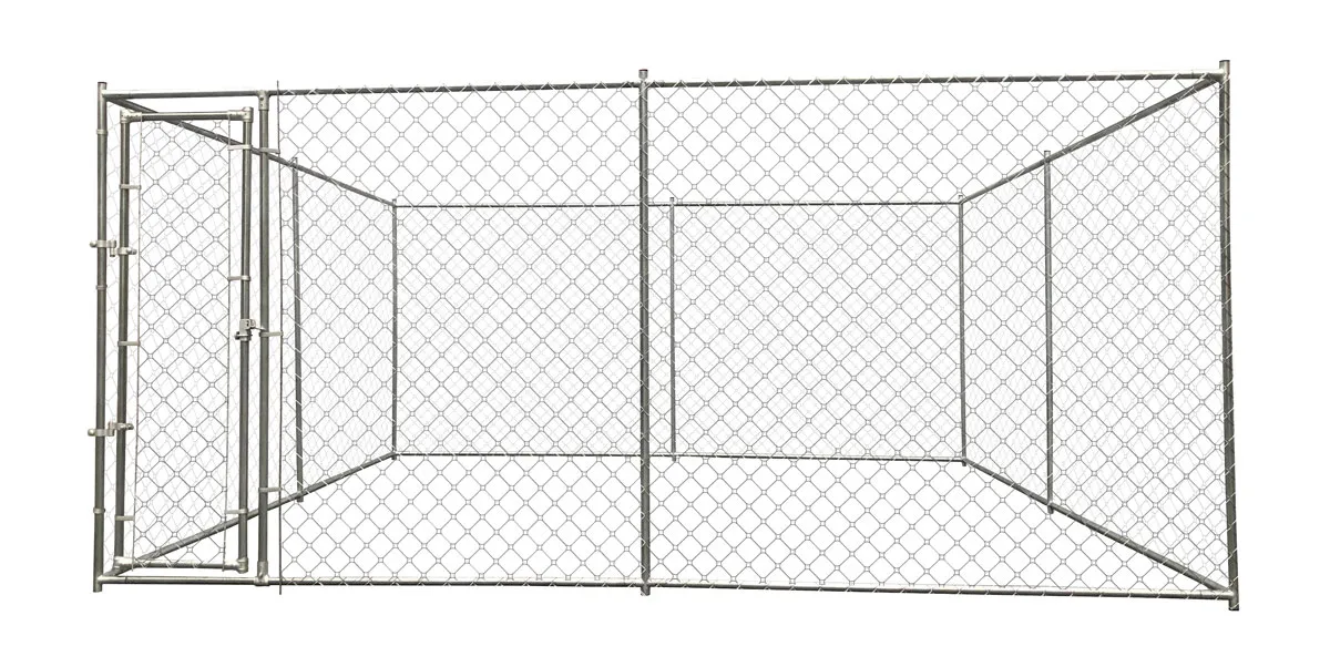 Chenil GrillagÃ© pour Chien   Acier GalvanisÃ©   16mÂ²