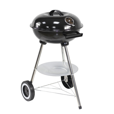 Barbecue à Charbon Portable Livoo DOC301 – Ø34 Cm, Grille Chromée, Couvercle Avec Clapet, Idéal Pique-Nique & Camping