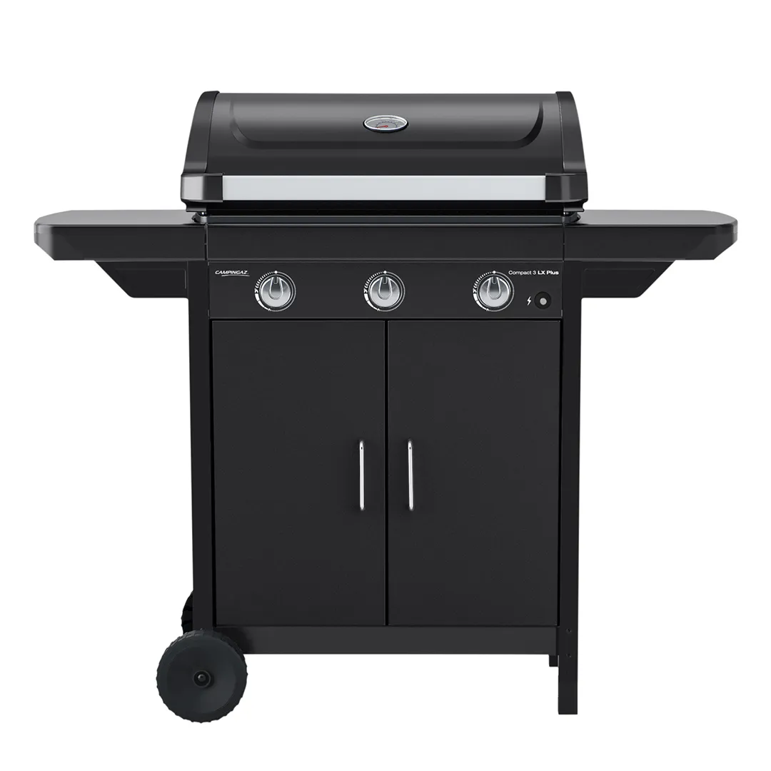 Barbecue Gaz COMPACT 3 LX PLUS 2en1 - 7,5kW Grille Fonte Et Plancha