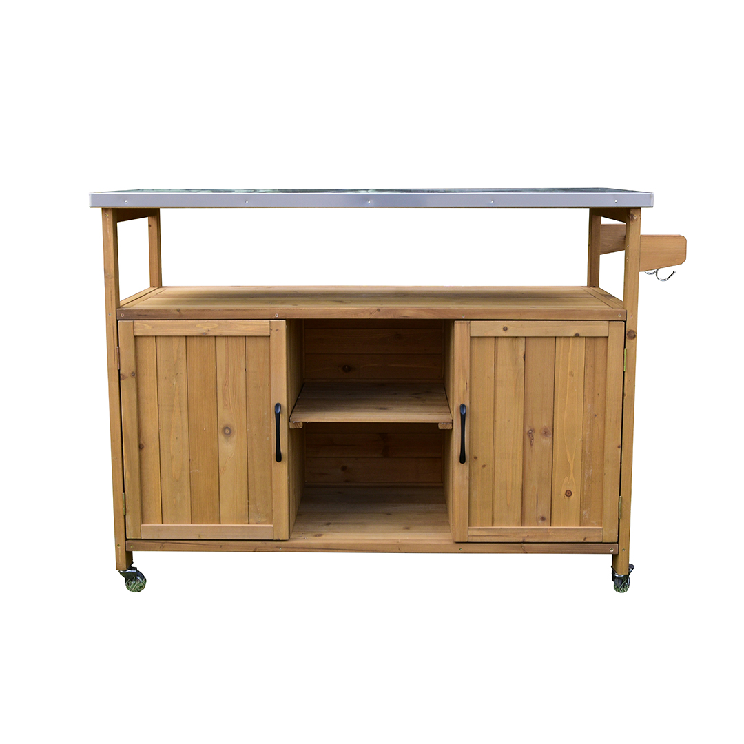 Outdoor-Küchenwagen aus Akazienholz