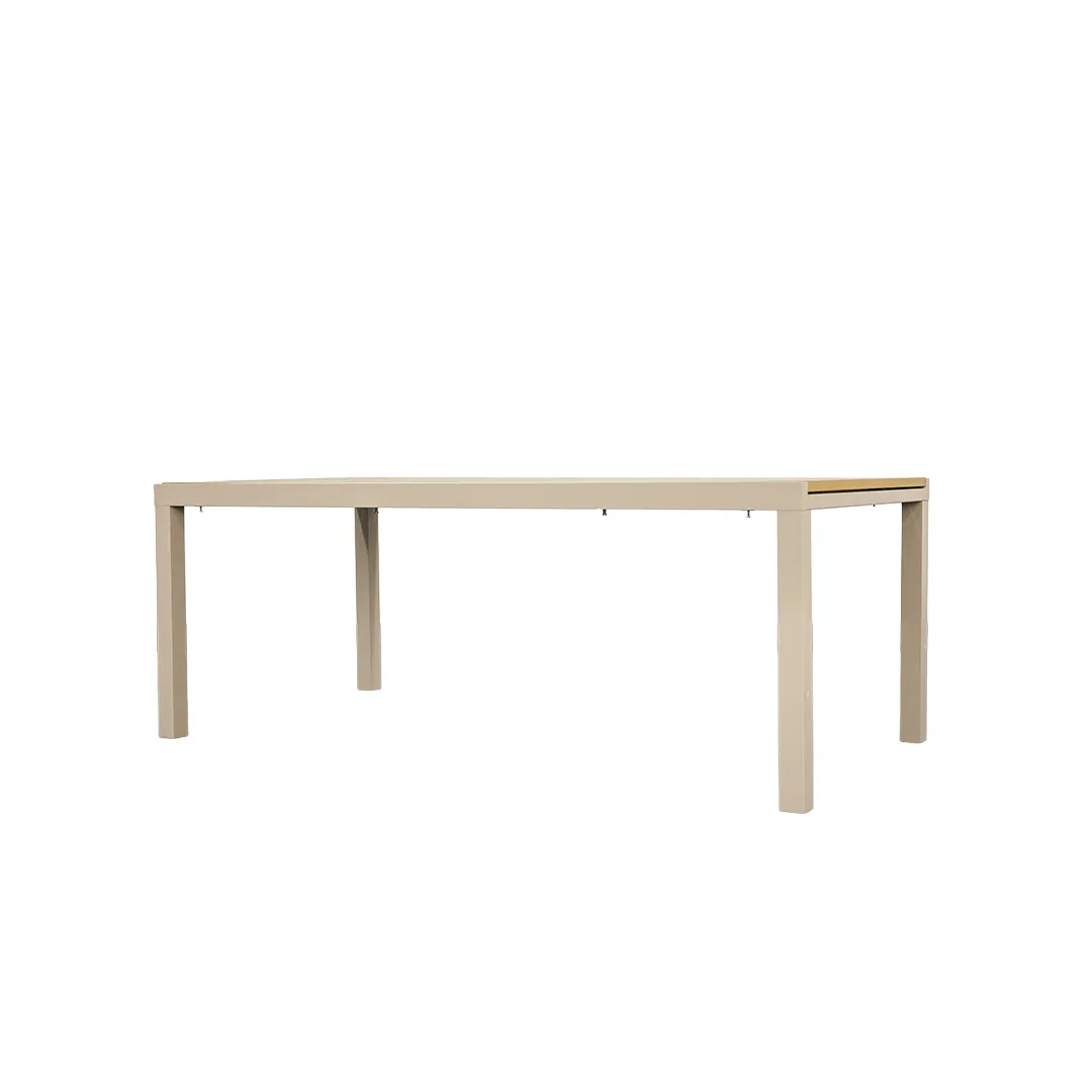 Table de Jardin BALEARE en Aluminium   2 3M   sable et effet bois