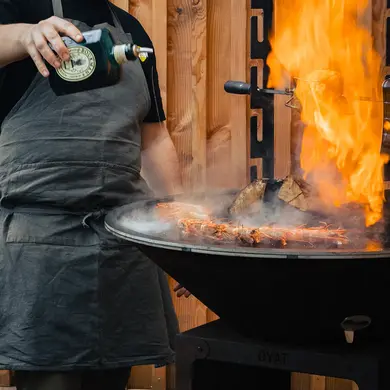 Brasero B.B.O Ø78 Cognac OYAT Holz Aus Corten-Stahl Hergestellt in Frankreich - OYAT