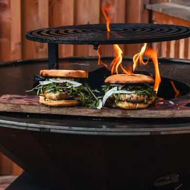 Brasero B.B.O Ø78 Cognac OYAT Holz Aus Corten-Stahl Hergestellt in Frankreich - OYAT