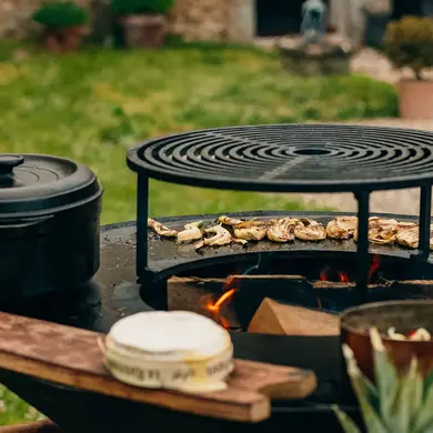 Grille de Barbecue Inoxydable avec Manches Bois 70 x 40 cm Acier.[G433