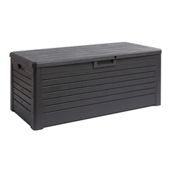 Coffre de jardin 550 Litres anthracite effet bois FLORIDA - TOOMAX