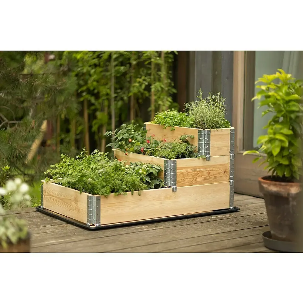 CarrÃ© Potager Escalier Bois 120 x 80 x 58,5 cm GardenBox