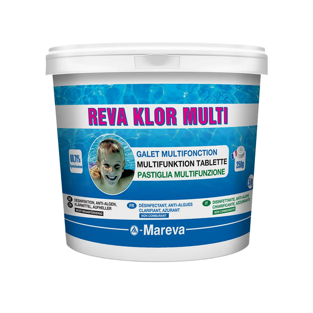 Galet De Chlore Multifonction REVA KLOR MULTI 250 g   5KG MAREVA