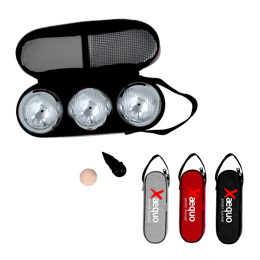 Xaequo Pétanque Set mit 3 Stahlkugeln